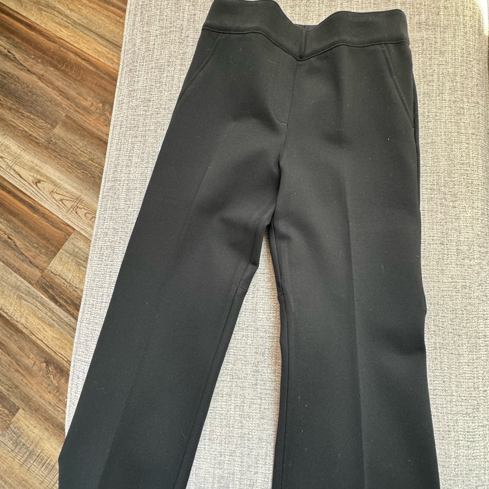 Spanx black dress pants, flare leg, petite.